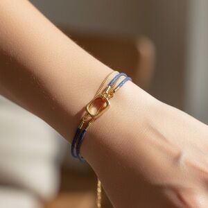 B1G1 Free Elegant Gold and Blue Bracelet